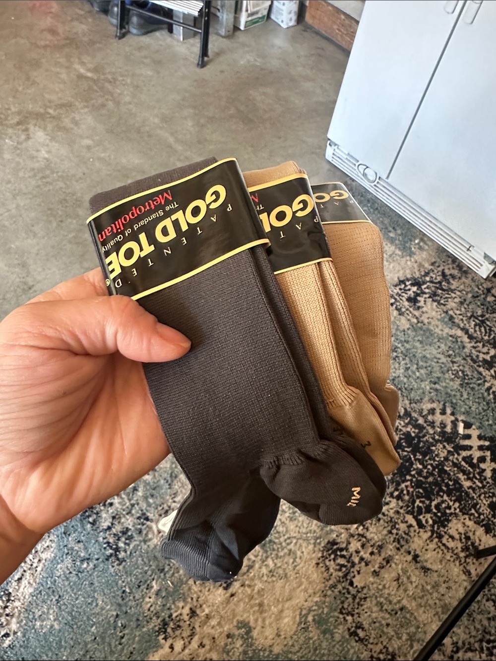 Gold Toe Women's Crew Socks in Dark Brown and Tan - 2 Pack